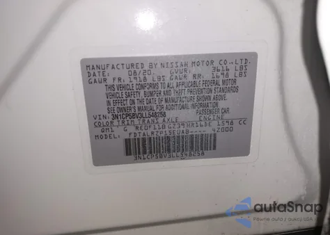 2020 Nissan Kicks S Xtronic Cvt из США, поврежденный, VIN 3N1CP5BV3LL548258